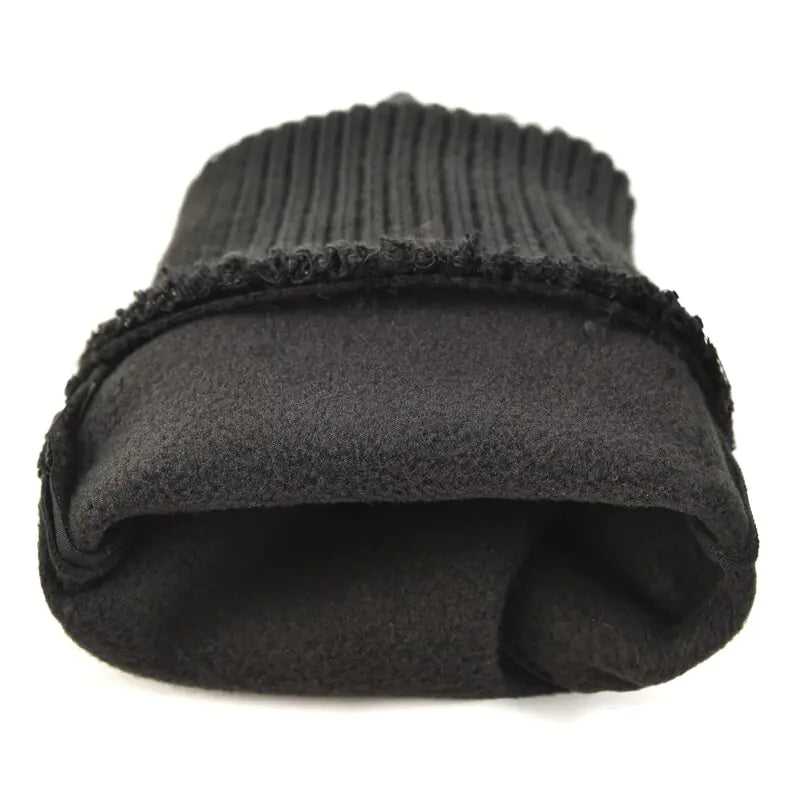 Black Waterproof Fleece Winter Gloves for Sports