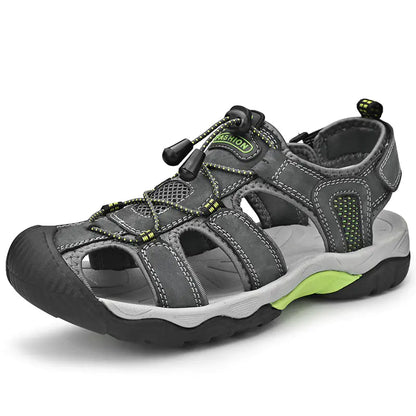 2023 Summer Men’s Casual Leather Slip-On Sandals