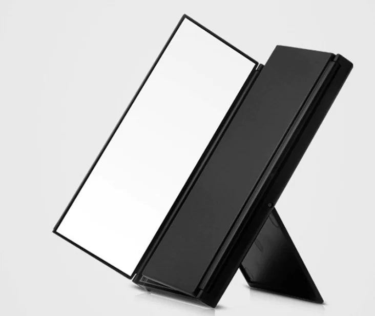 LED Folding Three-Sided Makeup Mirror