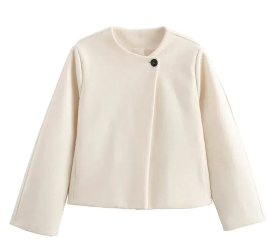 Women's Square Collar Padded Woolen Coat