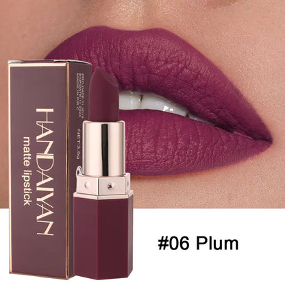 6-Color Matte Lipstick with Delicate Texture for Daily Use
