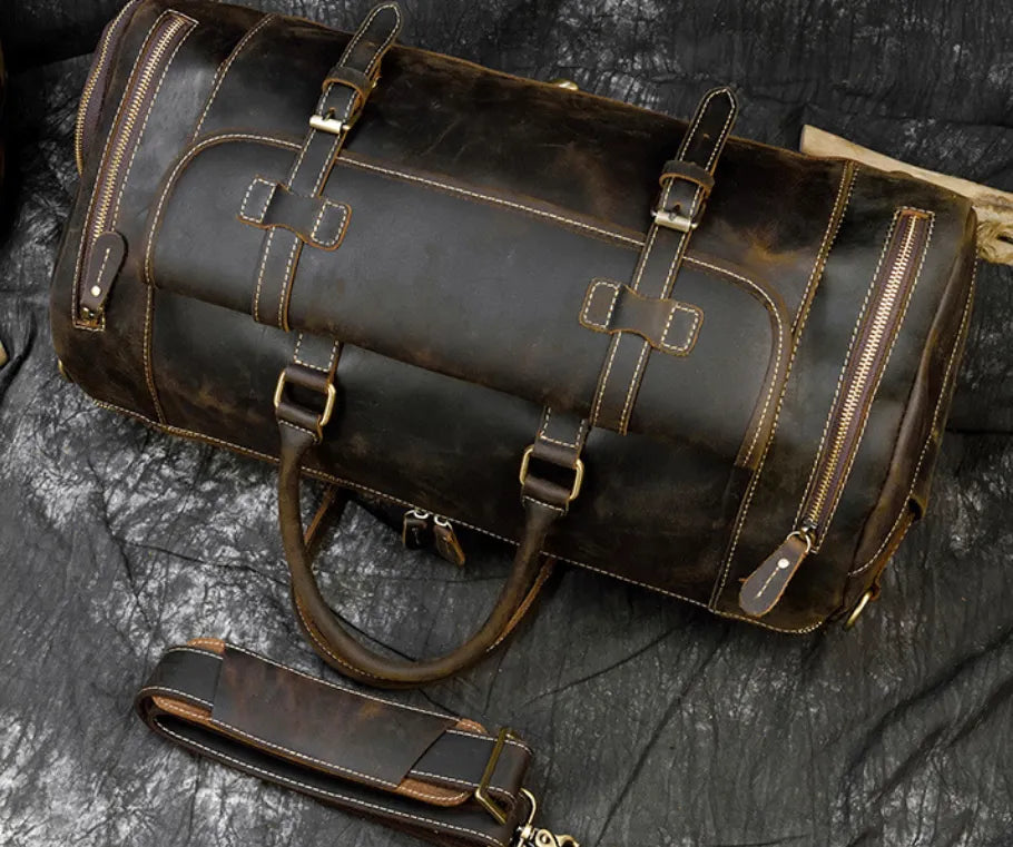 Retro Horse Leather Travel Bag