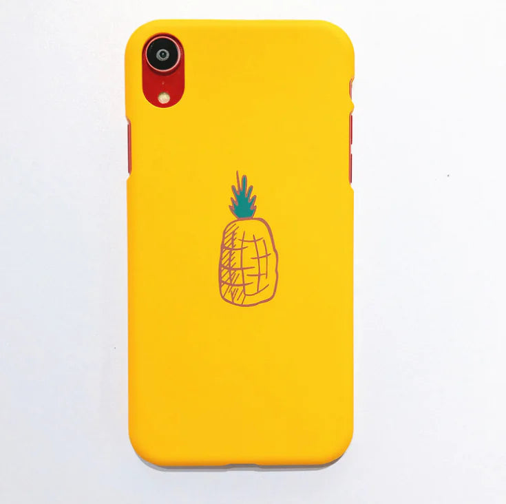 Cat Phone Case, Yellow Apple Phone Cover
