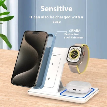 Internal cooling vents and safety chip on a high-speed wireless charger.