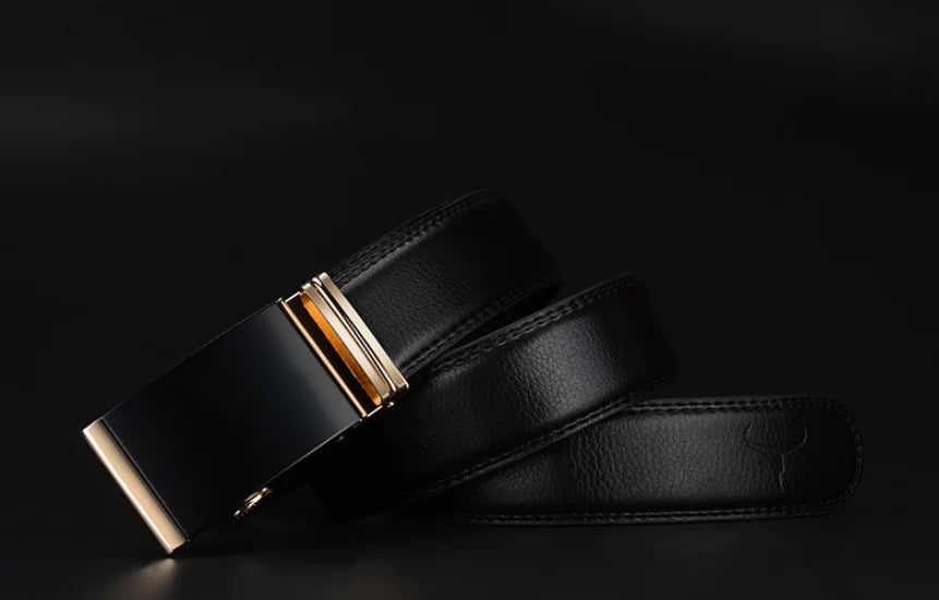 COWATHER Men's Genuine Leather Automatic Buckle Belt