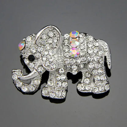 Fashionable Elephant Brooch with Rhinestones (Wholesale)