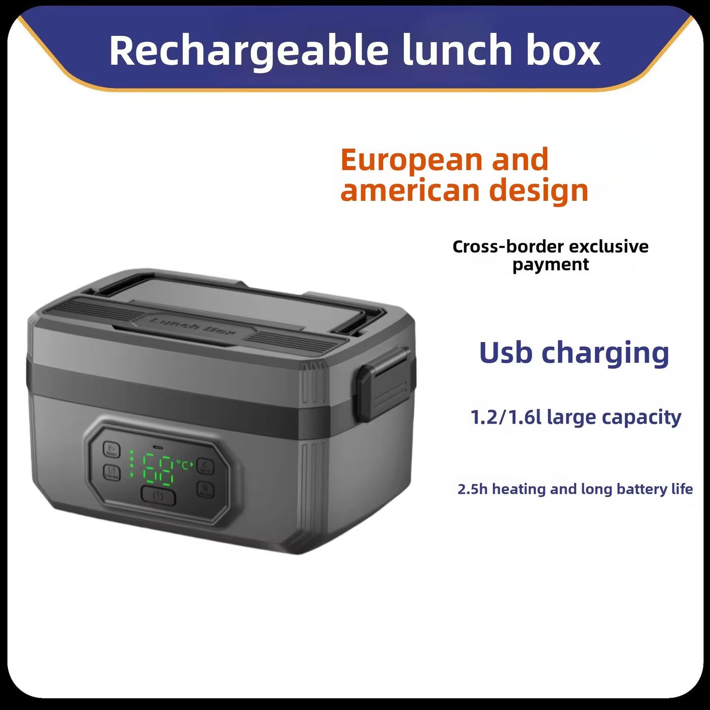 Rechargeable Insulated Lunch Box with Timer