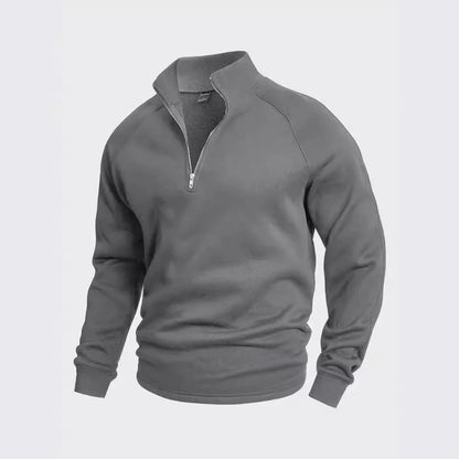 Men's Fleece Zip-Up Stand Collar Sweater