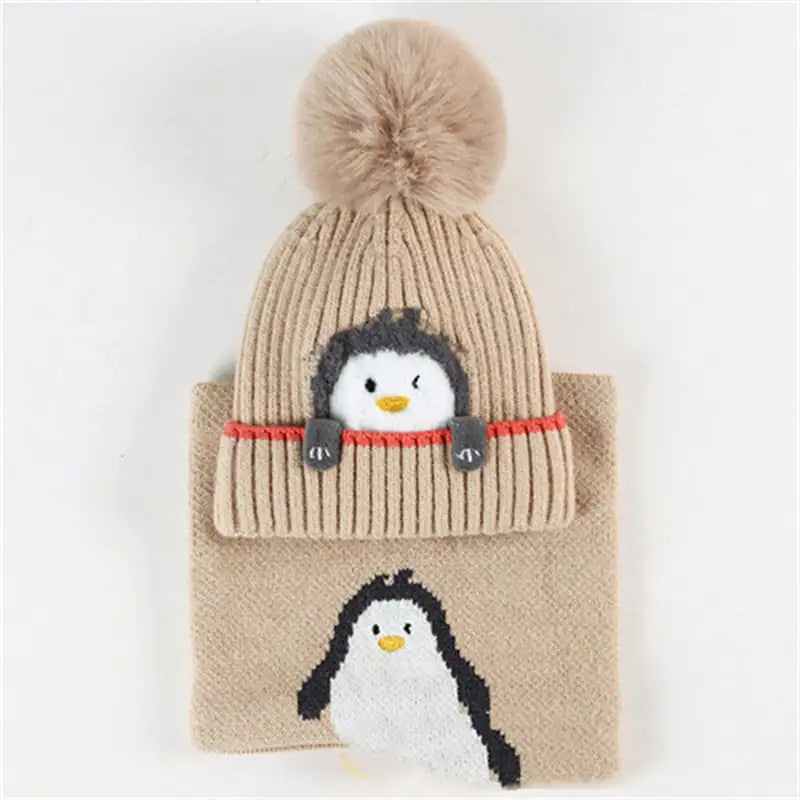 Knitted Scarf and Warm Winter Hat for Kids