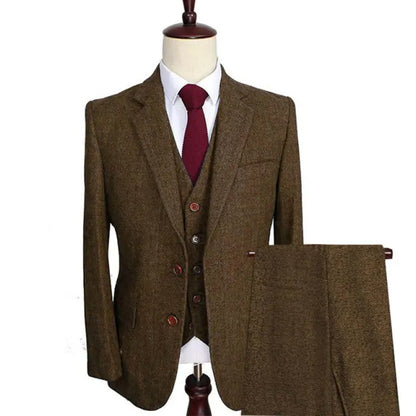 Men's Wool Tweed Tuxedo and Suit Set