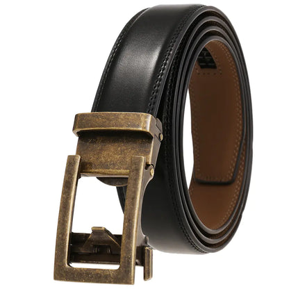 Men's Genuine Leather Automatic Buckle Belt LY33-21601-1