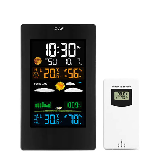 Wireless Wall-Mounted Temperature and Humidity Sensor Clock