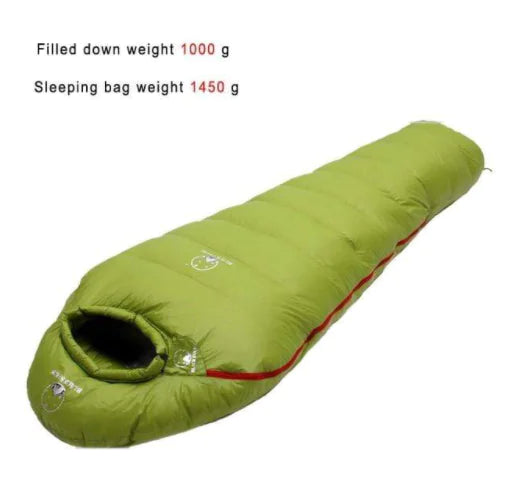 Goose Down Warm Sleeping Bag for Camping (Single)