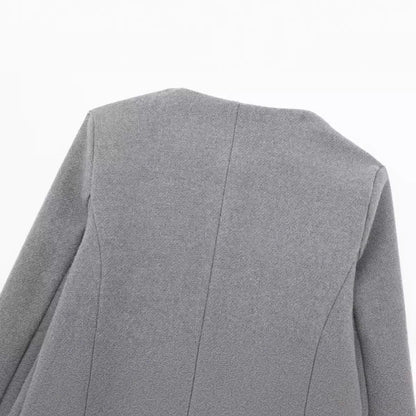 Fashion Casual Flip Trim Short Coat