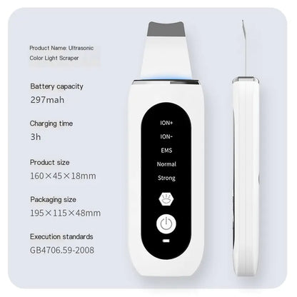 Electric Ultrasonic Skin Scrubber for Deep Cleansing