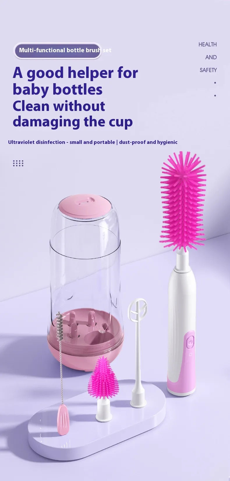 Electric Baby Bottle Brush & UV Sterilizer Set