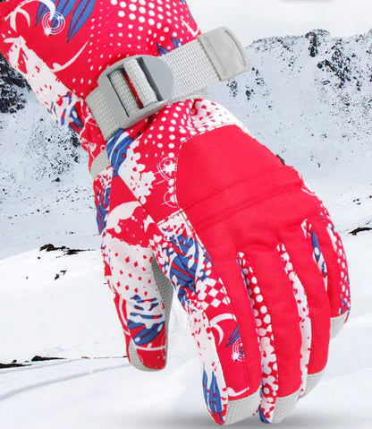 High Waterproof Ski Gloves - Thick Warm Design