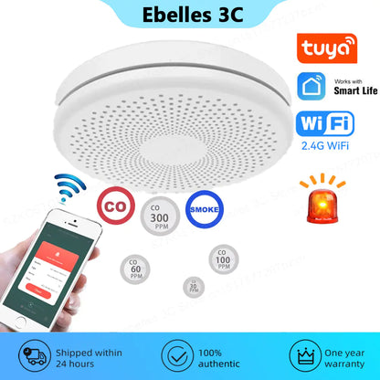 Tuya Carbon Monoxide Detector with Smoke Alarm