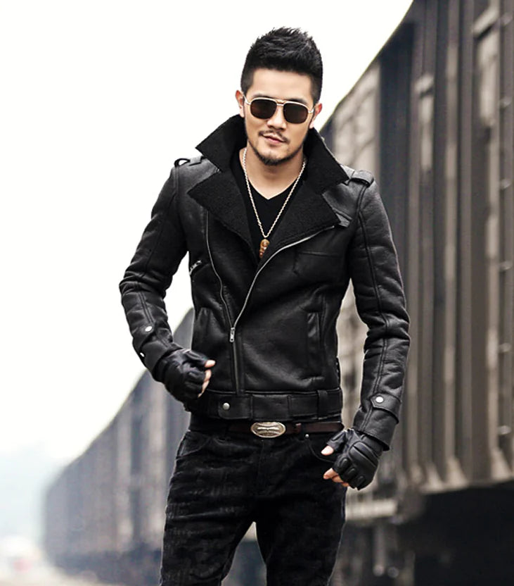 Jacket, Motorcycle Leather Coat, Outerwear