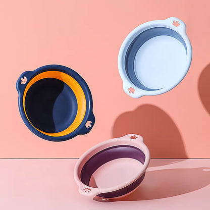 Portable Folding Basin for Space-saving Bathroom Storage