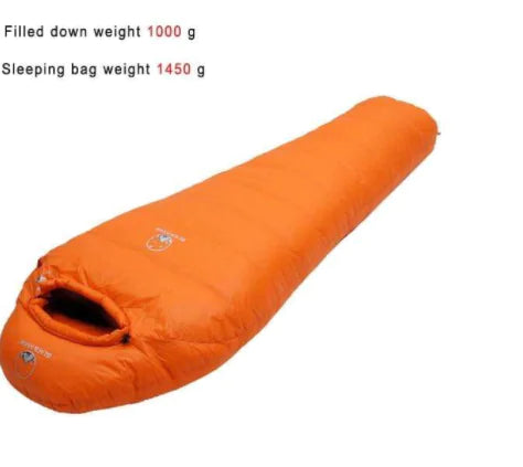 Goose Down Warm Sleeping Bag for Camping (Single)