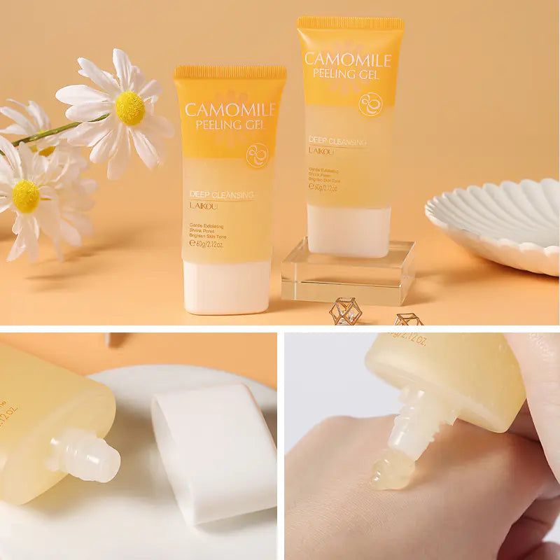 A close-up high-resolution photo of the 60g yellow tube held in hand for scale, with the translucent gel being applied to a dry forearm to demonstrate the "balling up" of the product.