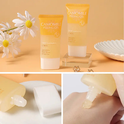 A close-up high-resolution photo of the 60g yellow tube held in hand for scale, with the translucent gel being applied to a dry forearm to demonstrate the "balling up" of the product.