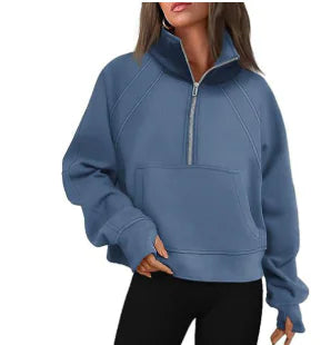 SARAH Half Zip Pullover Sweatshirt (One Piece)