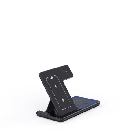 Side view of iPhone in landscape mode on a charging dock.