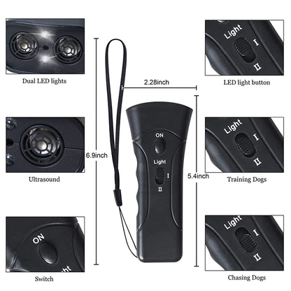 Three-in-One Ultrasonic Dog Barking Training Device