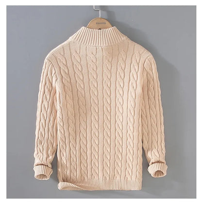 Loose Zip Knitted Pullover Sweater