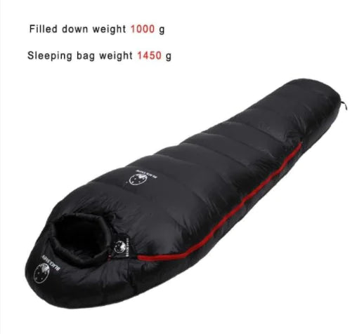 Goose Down Warm Sleeping Bag for Camping (Single)