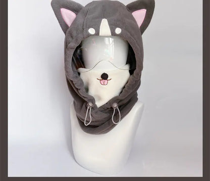 Cute Cartoon Windproof Ski Helmet Hat for Warmth