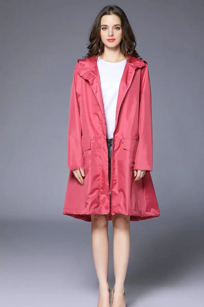 Waterproof Breathable One-Piece Hiking Raincoat