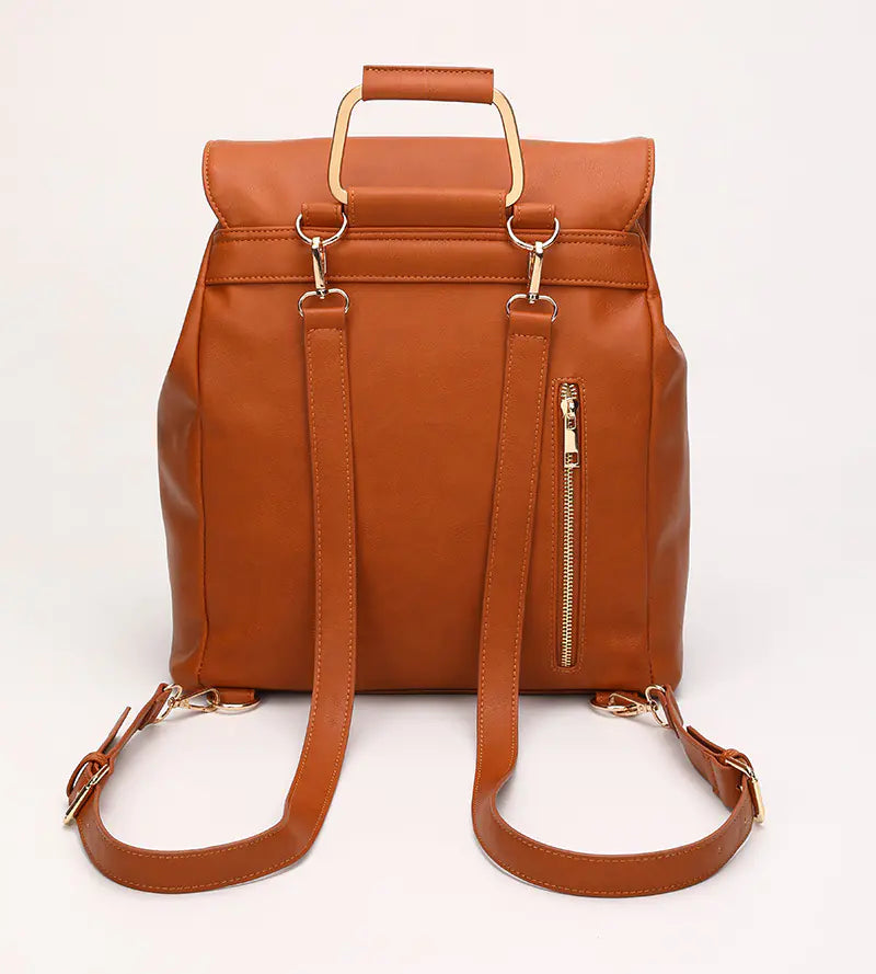 Stylish PU Baby Diaper Backpack with Insulated Bag