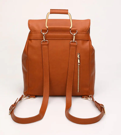 Stylish PU Baby Diaper Backpack with Insulated Bag