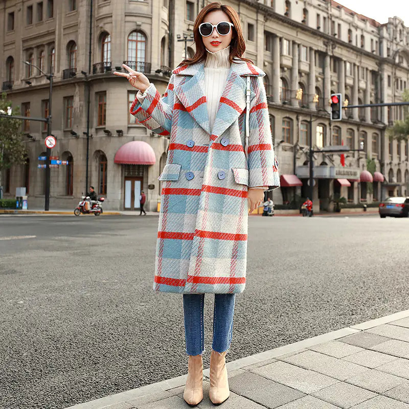 Long Women's Woolen Coat