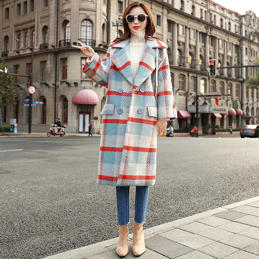 Long Women's Woolen Coat