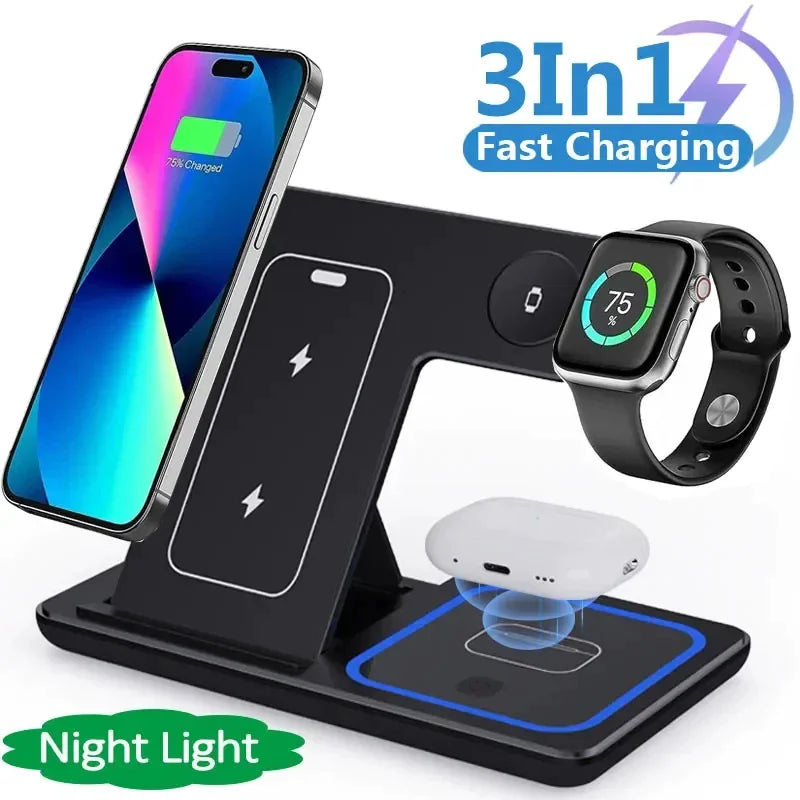 Close-up of N52 magnets on a black wireless charging stand.