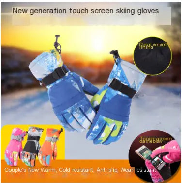 Thick Winter Touchscreen Waterproof Ski Gloves for Men