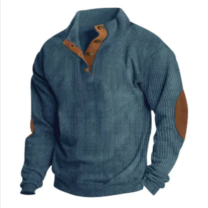 Men’s Stand-Collar Striped Pullover Sweatshirt