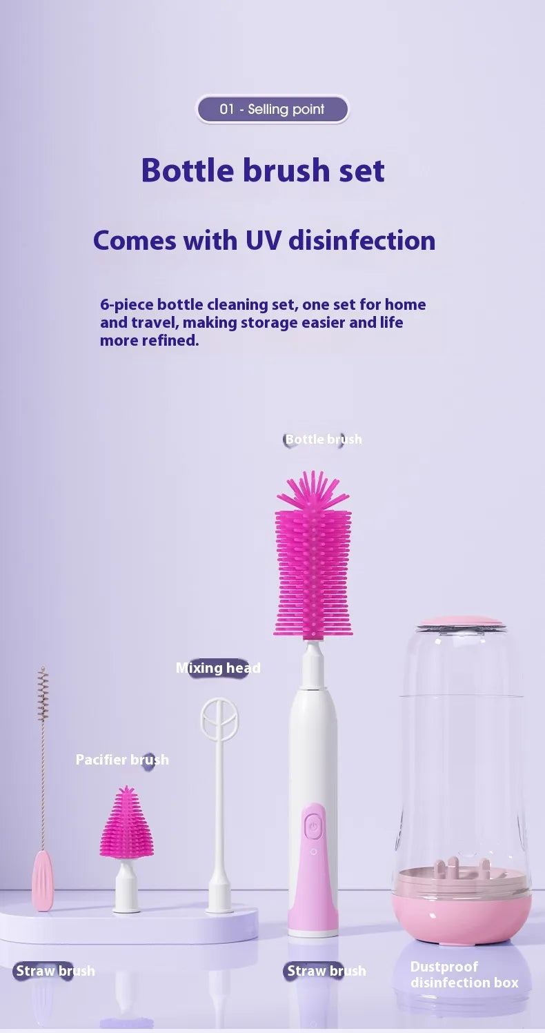 Electric Baby Bottle Brush & UV Sterilizer Set