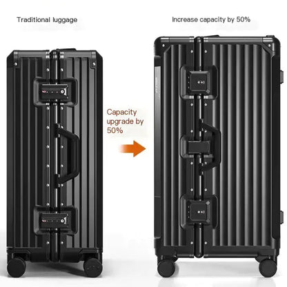 Aluminum Frame Luggage Suitcase, Large Capacity, Stylish