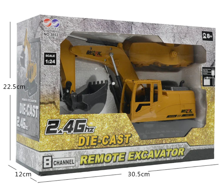 2.4G Alloy Excavator 1:24 Remote Control Toy