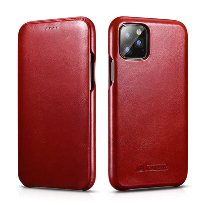 Retro Curved Screen Cowhide Phone Case