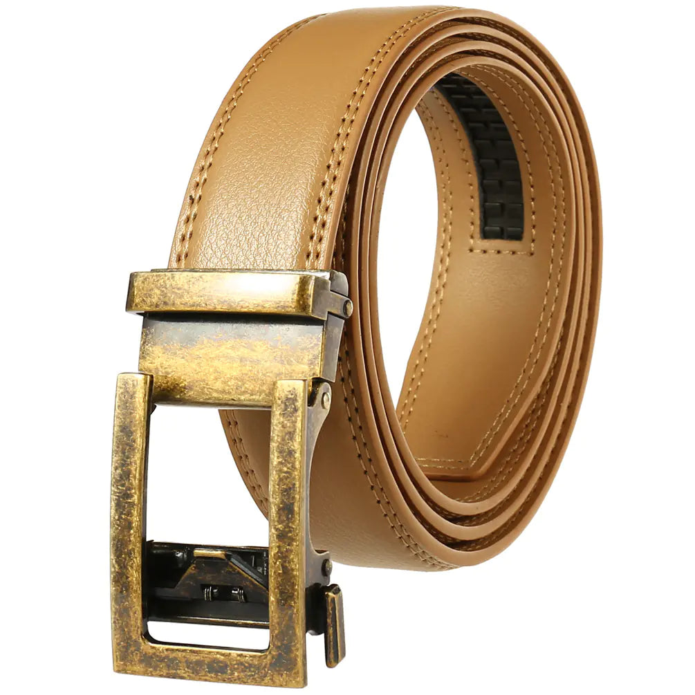 Men's Genuine Leather Automatic Buckle Belt LY33-21601-1