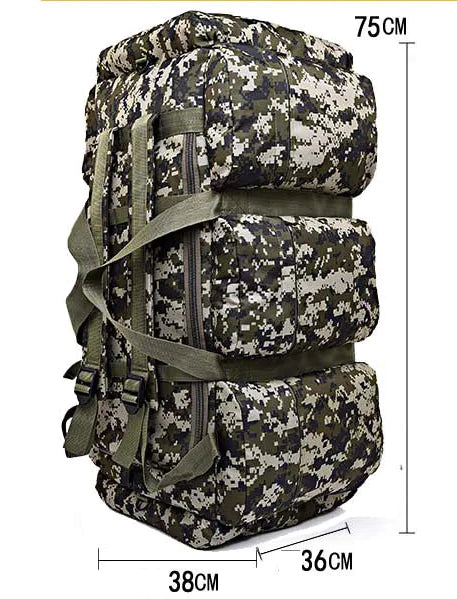 90L Camouflage Outdoor Backpack for Camping and Hiking