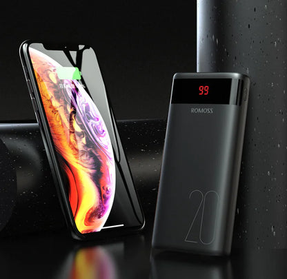 ROMOSS 20000mAh Power Bank with LCD Display & Fast Charge