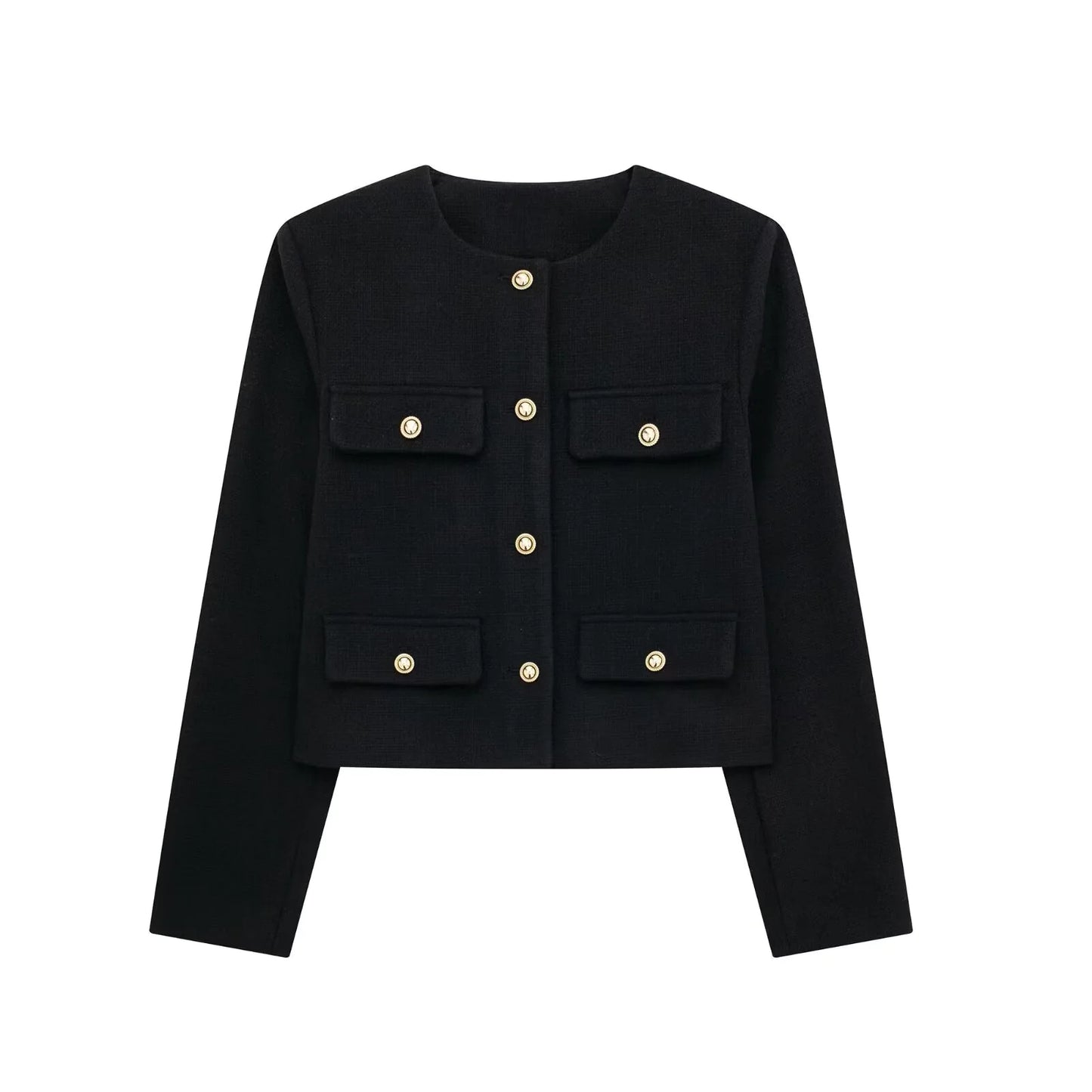 Fashion Casual Flip Trim Short Coat