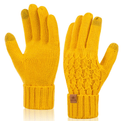 PAGE ONE Winter Gloves for Women Touchscreen Texting Warm Knit Fleece Lined Gloves for Cold weather